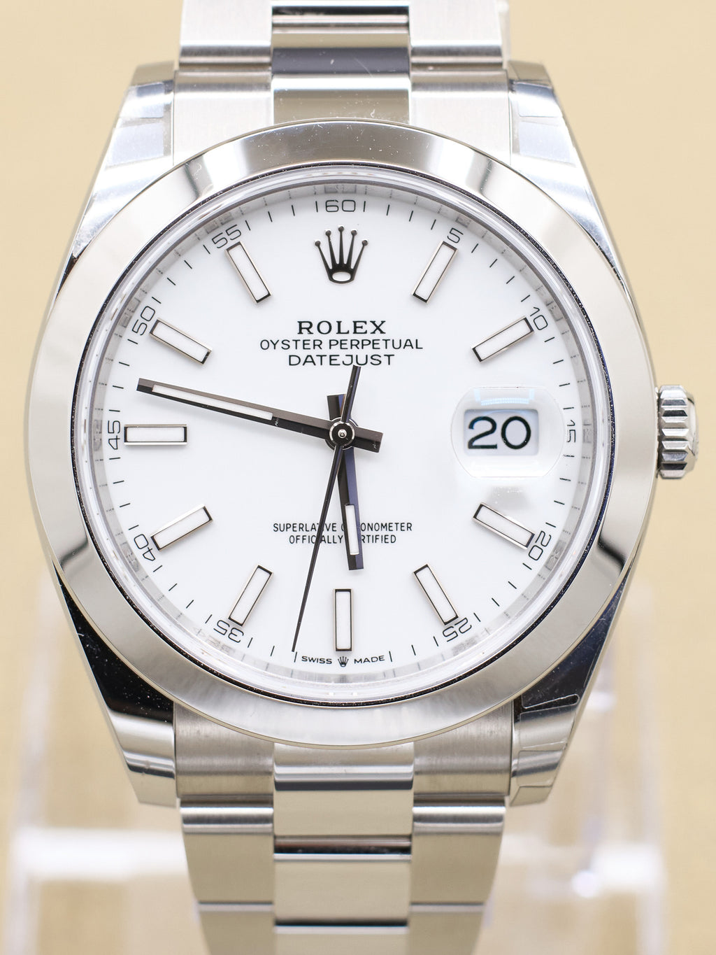 Rolex Datejust 41 White Index Dial on Oyster 126300 Complete 2025