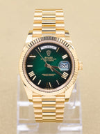 Rolex Day-Date 40 Green Ombre Roman Dial on President 228238 Complete 2026