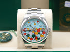 Rolex Oyster Perpetual 41 Celebration Turquoise Blue Celebration Dial on Oyster 124300 Complete 2023