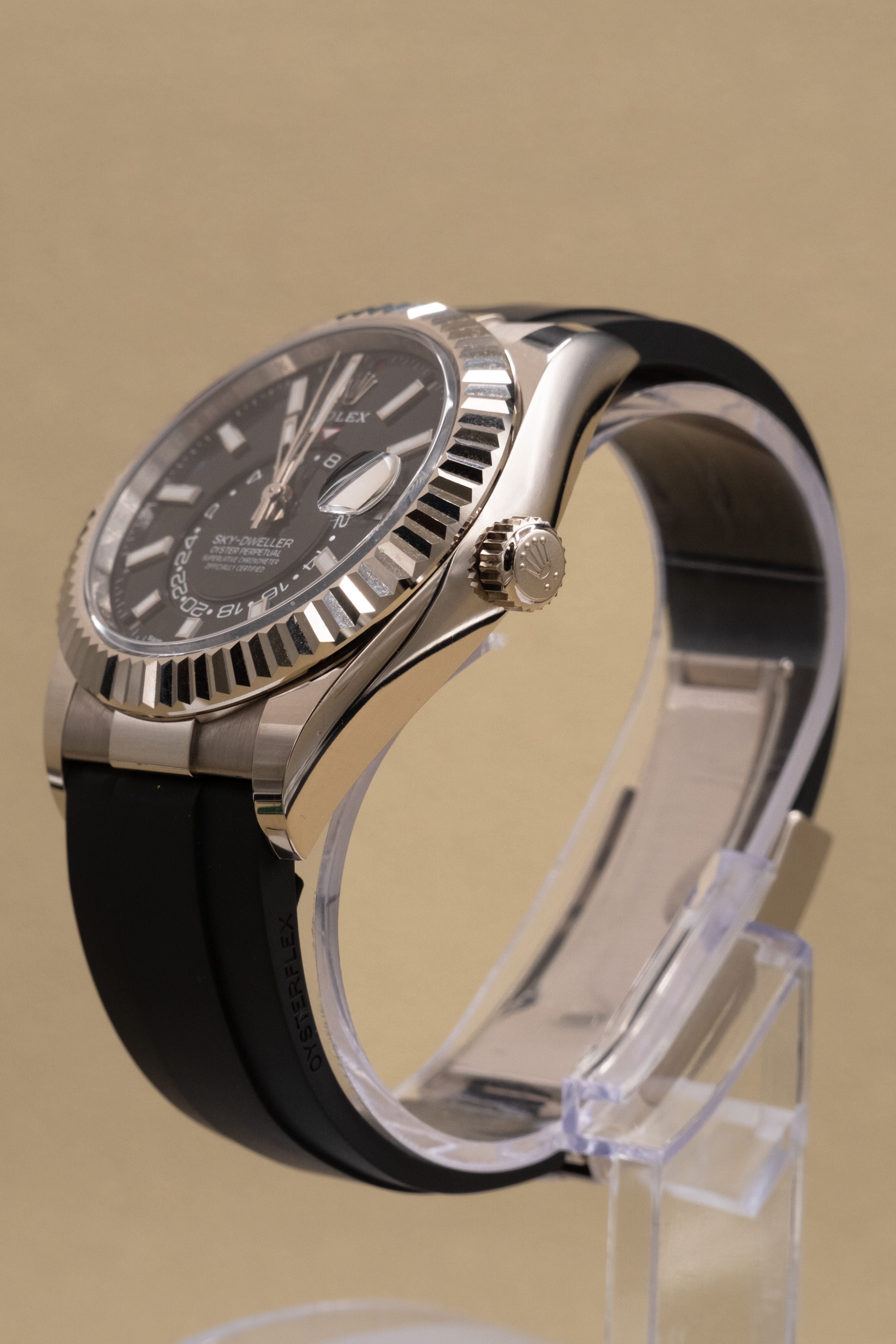 Rolex SkyDweller Black Index Dial on Oysterflex 336239 Complete 2024