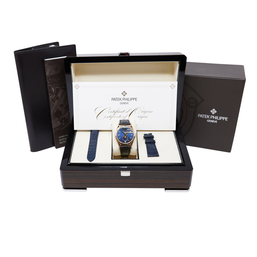 Patek Philippe Annual Calendar Blue Dial on Leather Strap 5396R-014 Complete 2017