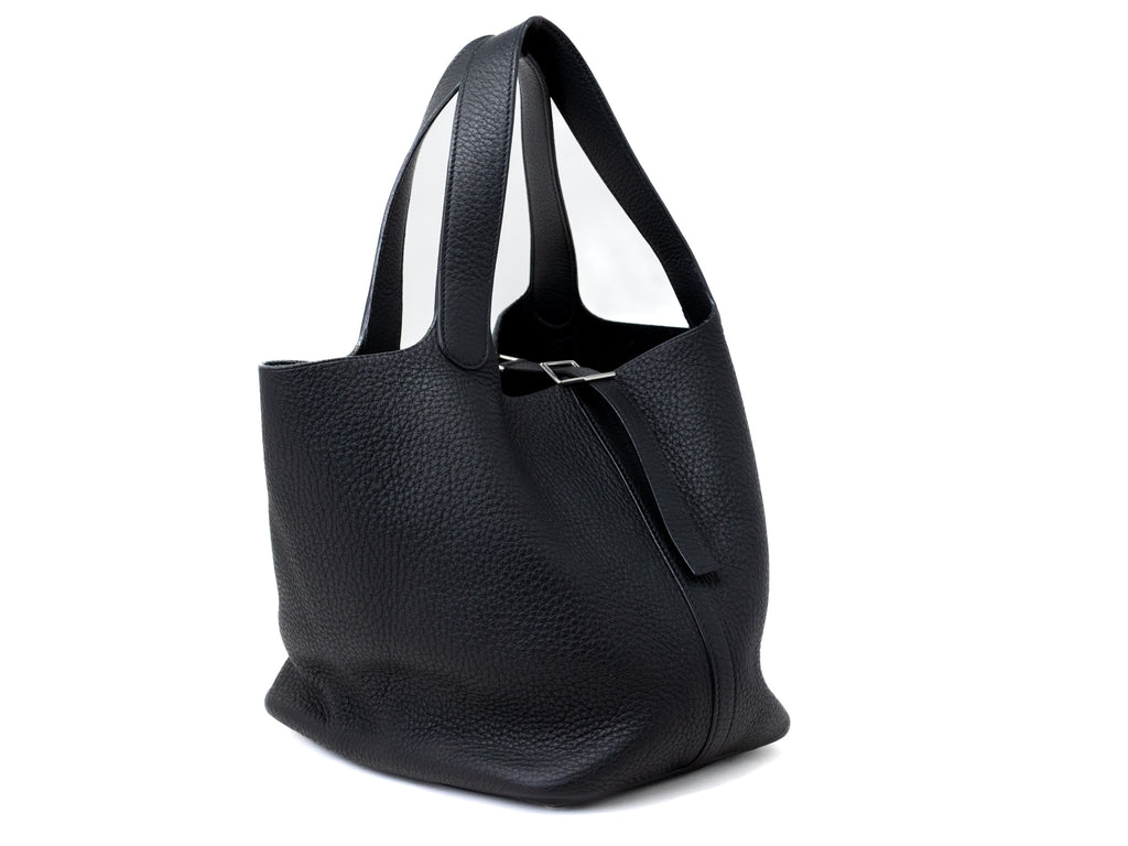 Hermes Picotin Noir Clemence Lock 22 MM Handbag