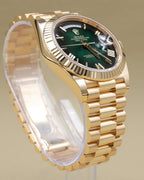 Rolex Day-Date 40 Green Ombre Roman Dial on President 228238 Complete 2025