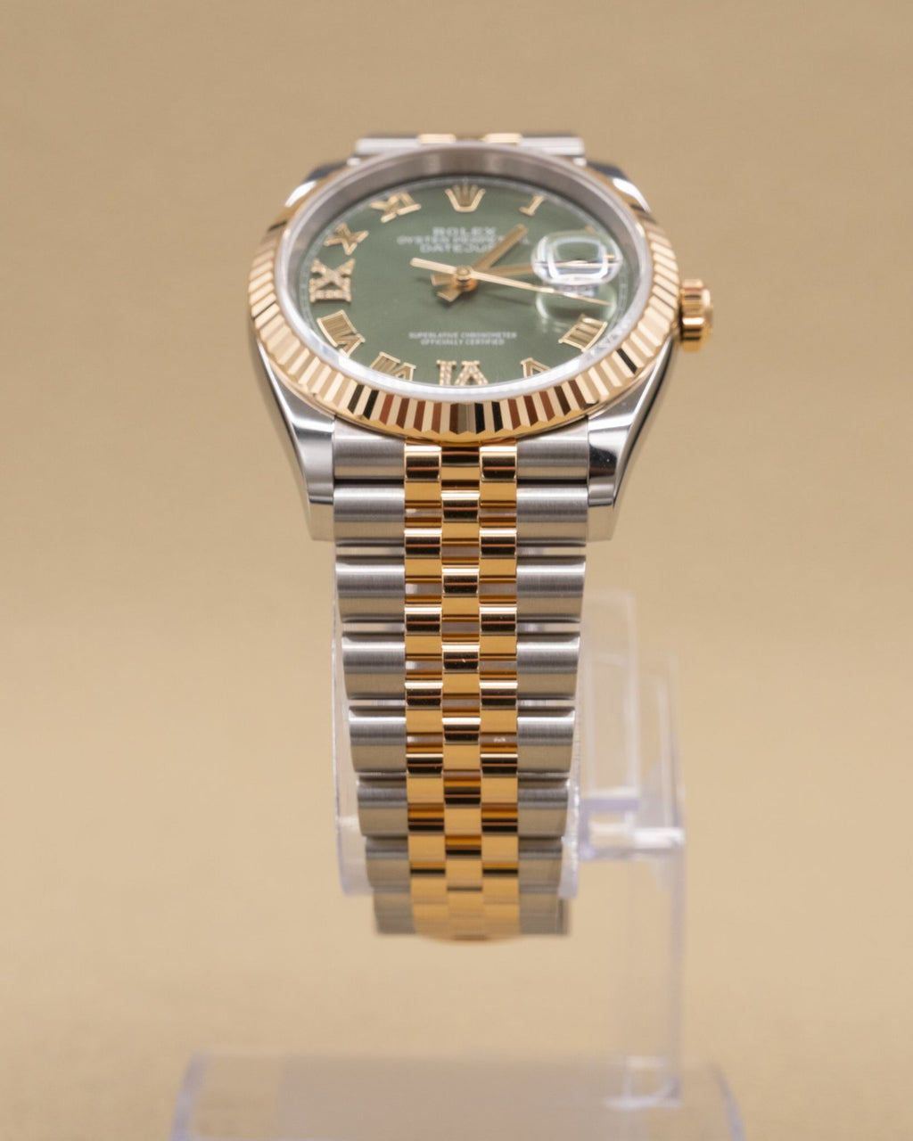 Rolex Datejust 36 Olive Green Roman Dial on Jubilee 126233 Complete 2026