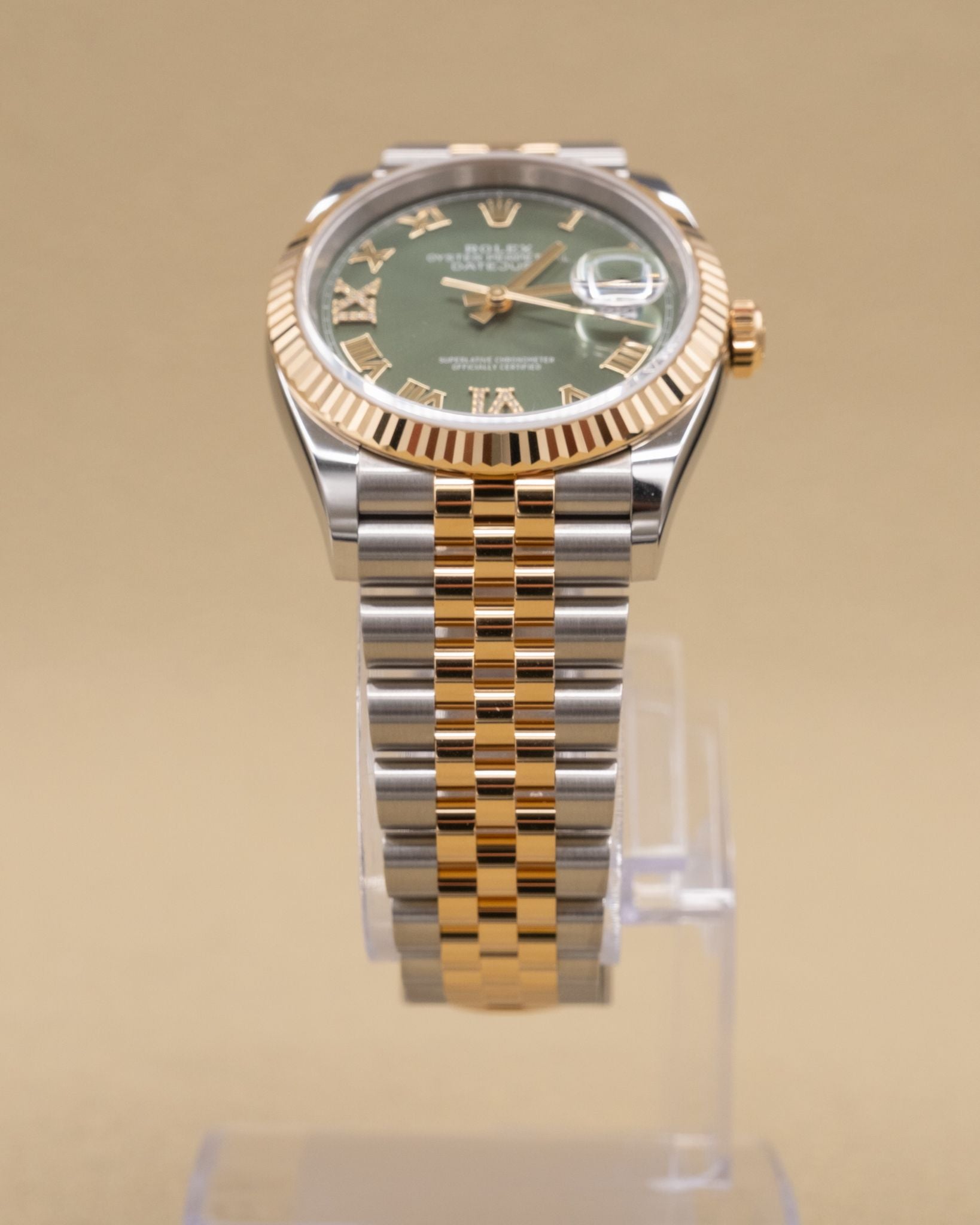 Rolex Datejust 36 Olive Green Roman Dial on Jubilee 126233 Complete 2026