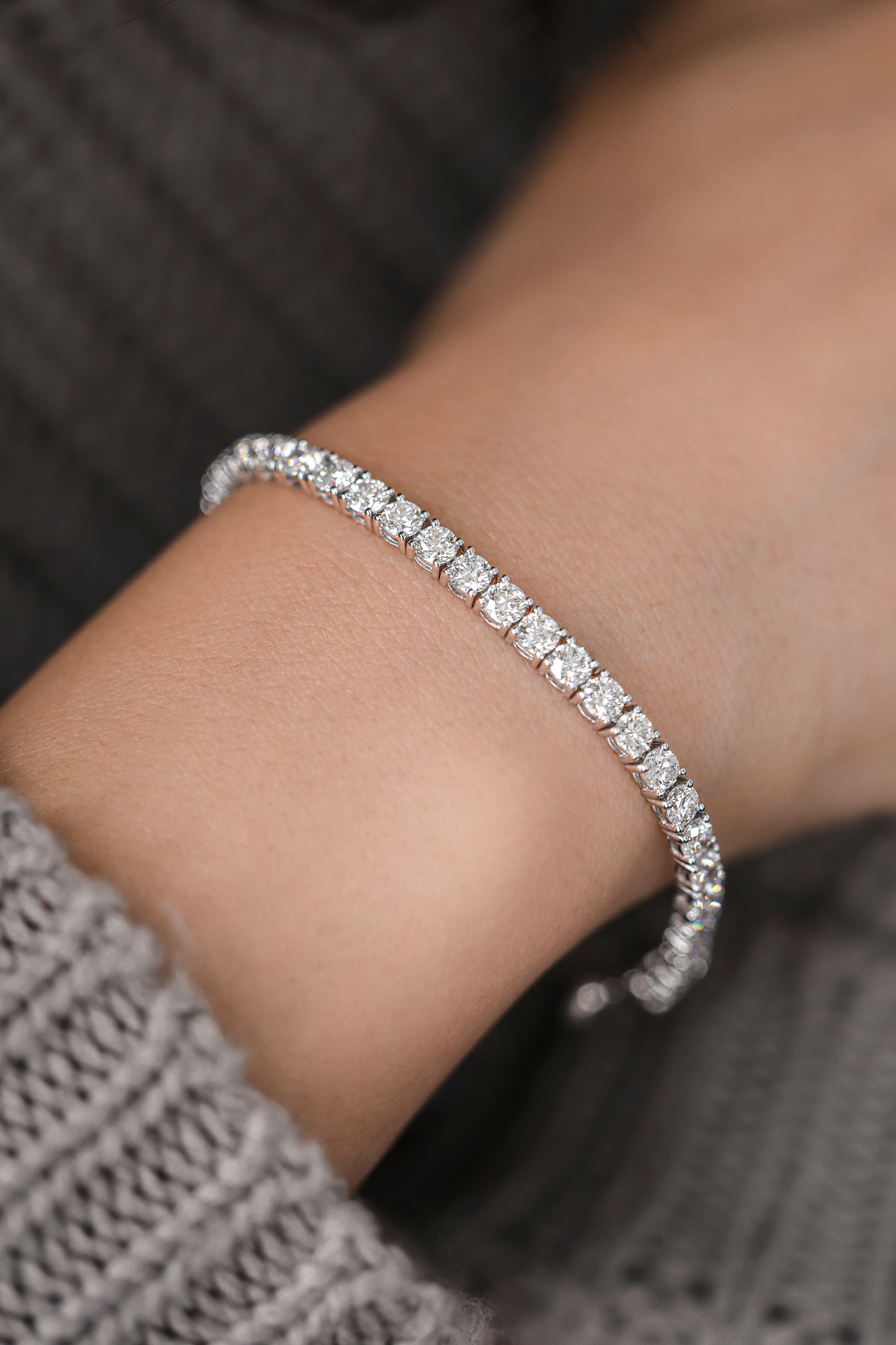 Stunning Round Diamond Tennis Bracelet, 7.47ct B-RD15LB8