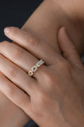 Yellow Gold HALF ETERNITY HALF LINK RING 2.73 cts.