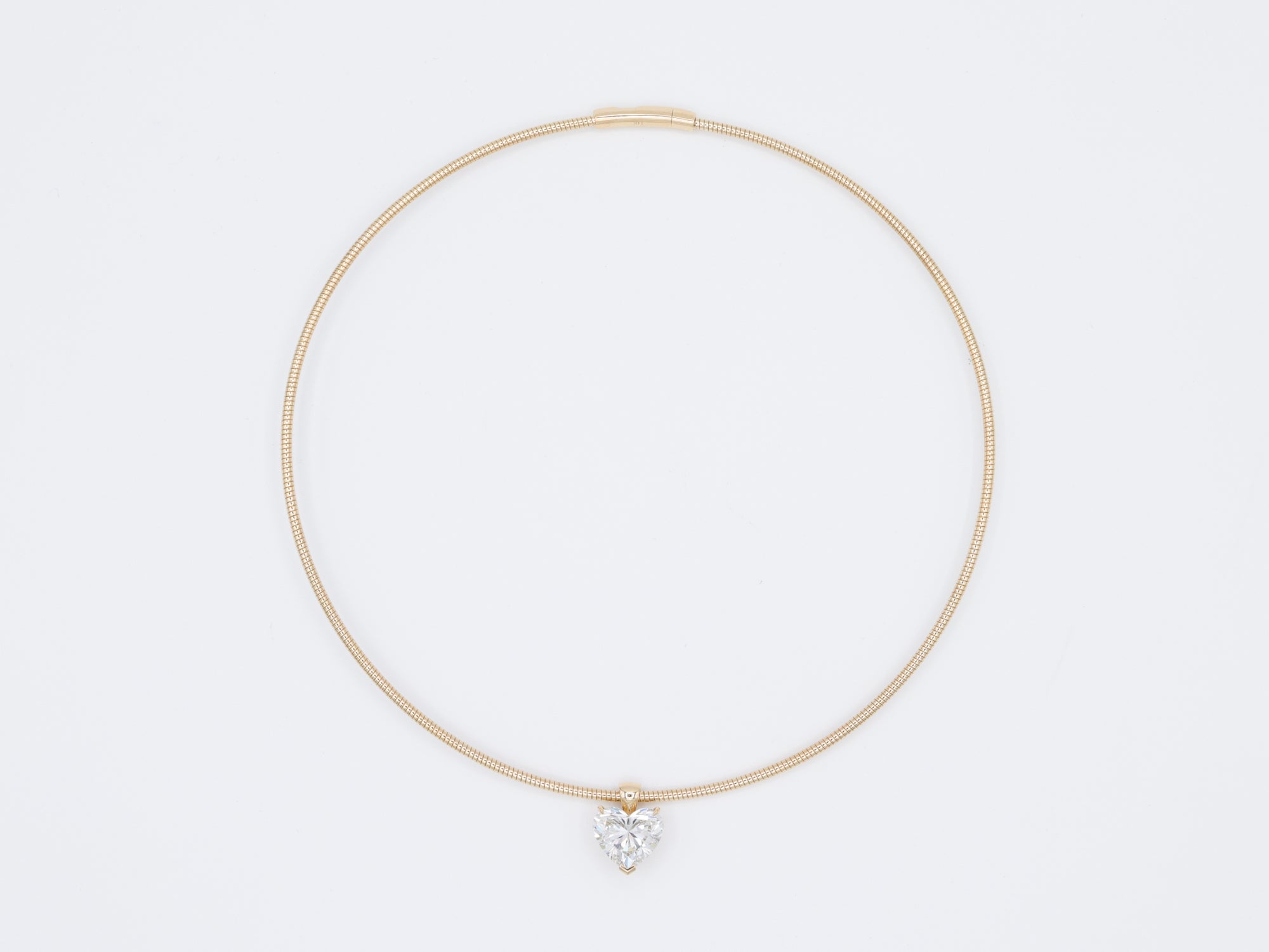 14K Yellow Gold Lab Grown Heart Diamond Collar Necklace 10.7ct N-506HS