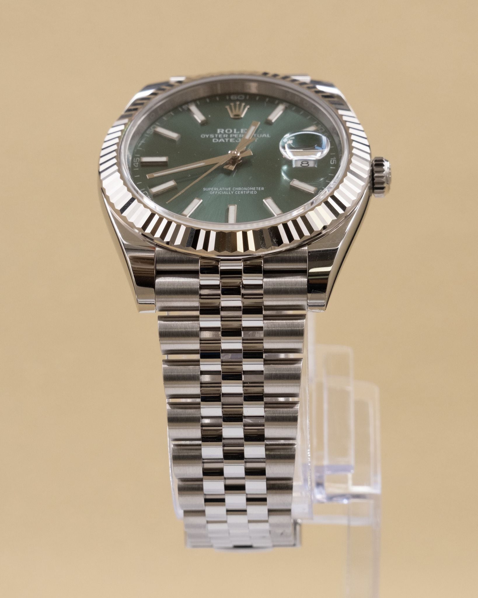 Rolex Datejust 41 Mint Green Index Dial on Jubilee 126334 Complete 2024