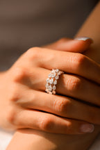 White Gold 3 ROW PEAR Eternity Ring 5.39 cts.