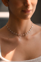 18K Rose Gold Pear & Round Natural Diamond Halo Choker 14.00ct N-88