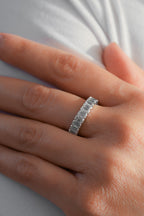 Emerald Cut Natural Diamond 18KT White Gold Eternity 3.68ct R-3675EC