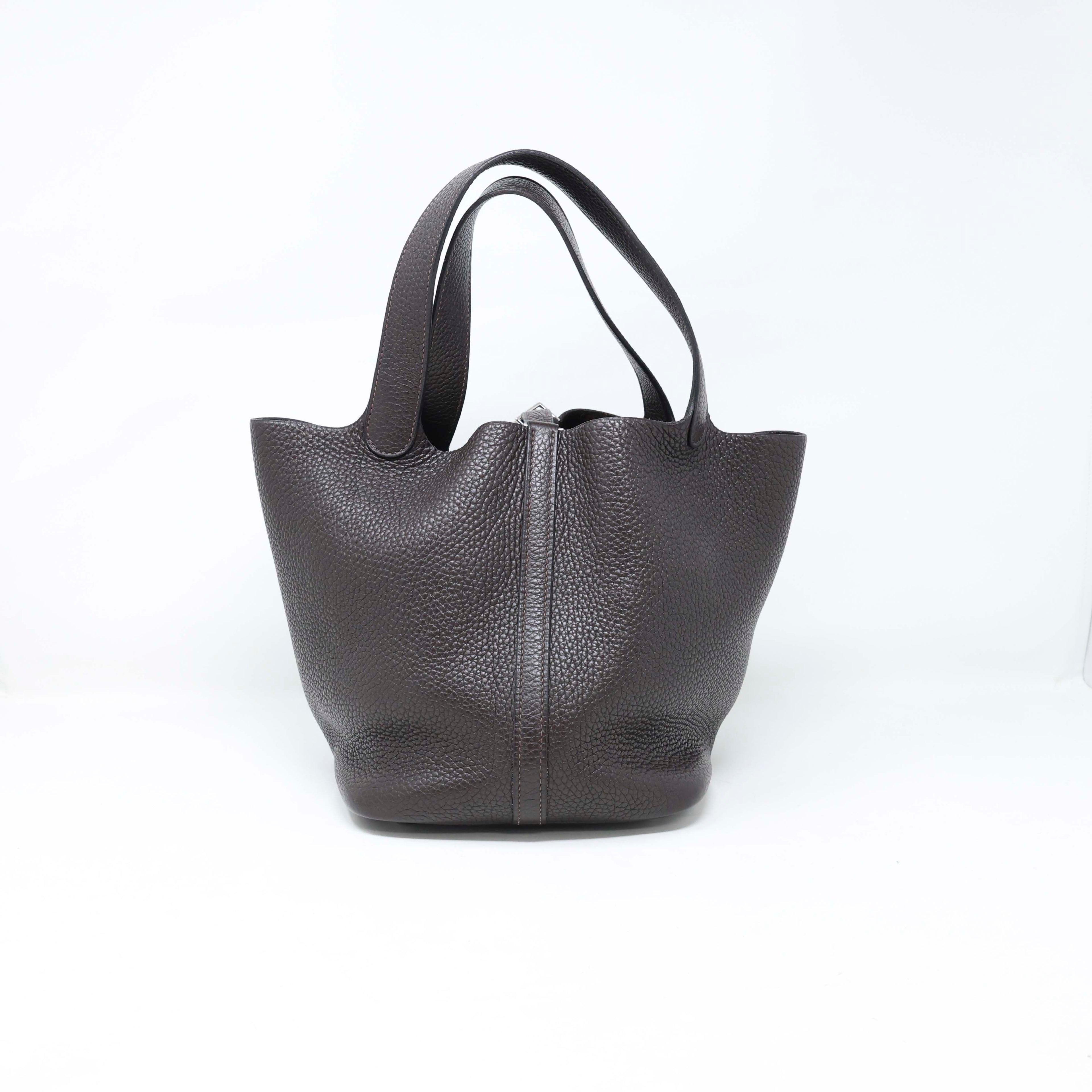 Hermes Dark Brown Taurillon Picotin