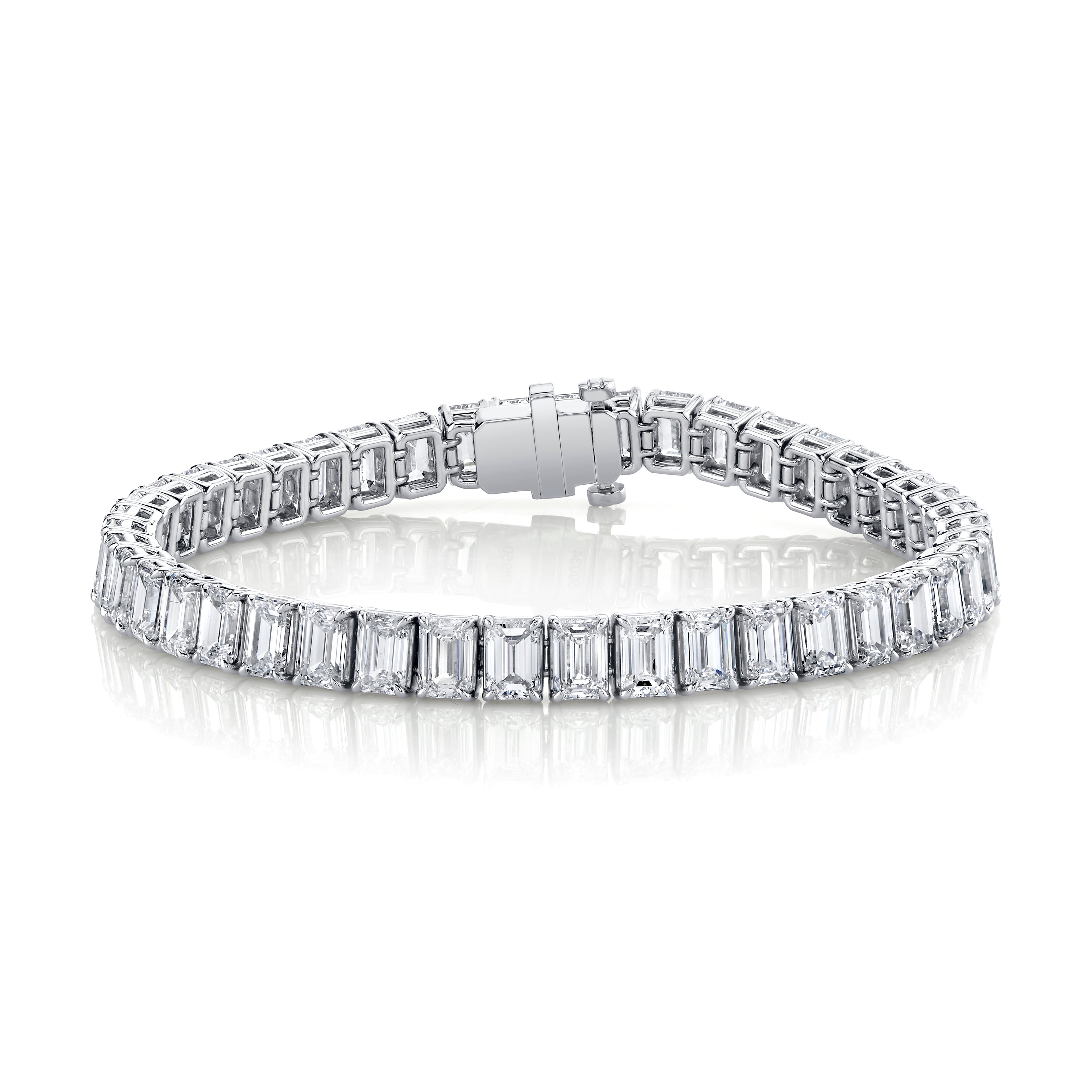 Classic Diamond Tennis Bracelet in 14K White Gold, 24.50ct B-2450