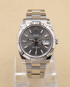 Rolex Datejust 41 Dark Rhodium Index Dial on Oyster 126334 Complete 2025