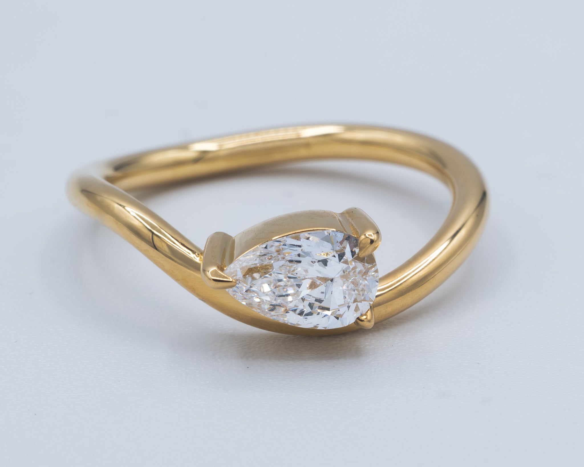 Yellow Gold Wavy Stack Ring Fashion Ring 0.63 cts.