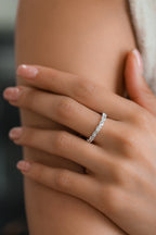 Oval Natural Diamond 18KT White Gold Eternity Band 1.88ct R-188OV