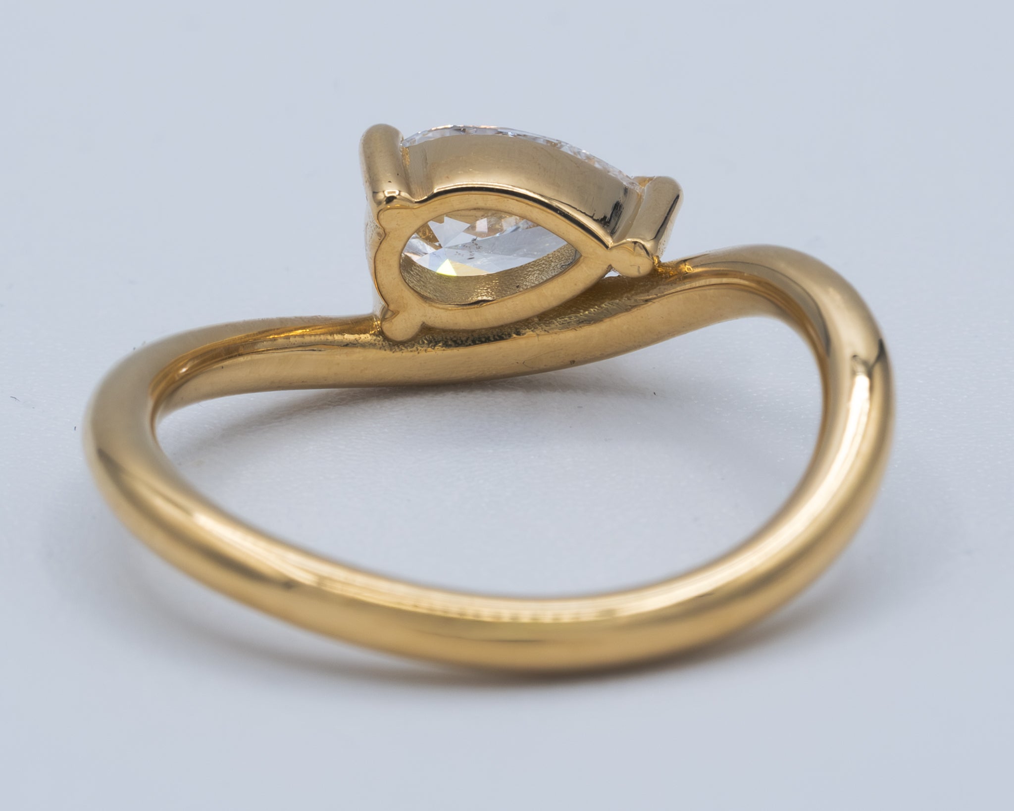 Yellow Gold Wavy Stack Ring Fashion Ring 0.63 cts.