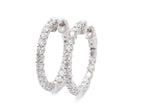 14KT White Gold Round Natural Diamond Hoops 2.06ctw E-206HOOP