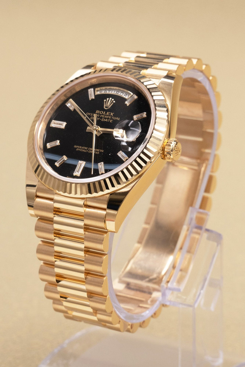 Rolex Day-Date 40 Onyx Dial on President 228238 Complete 2026