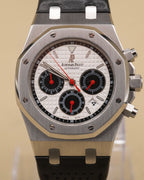 Audemars Piguet Royal Oak Tour Auto Silver with black subdials Dial on Black Leather Strap 26136ST.OO.D082VS.01 Complete 2007