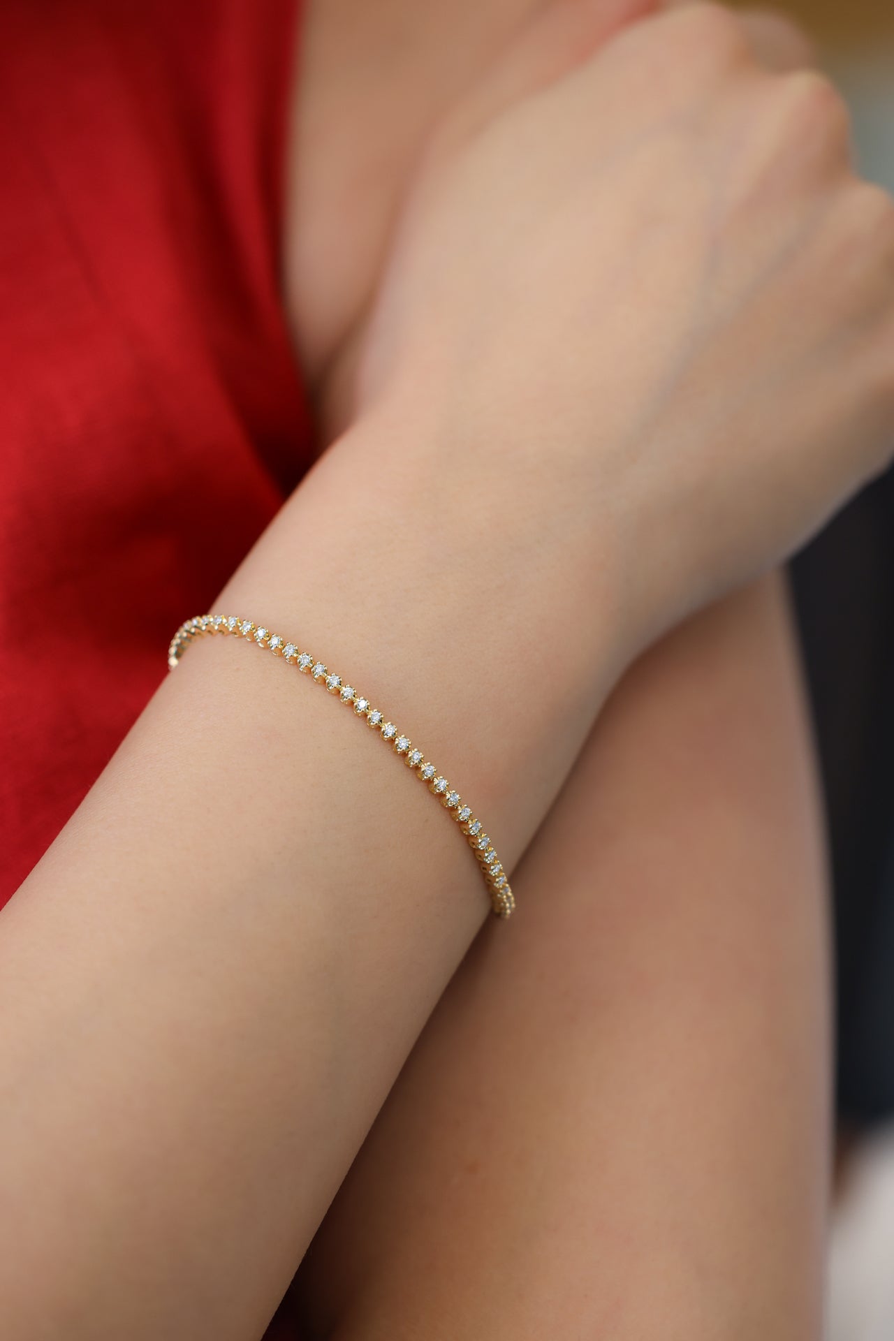 Diamond Tennis Bracelet in 14K Yellow Gold, 0.75ct B-75RD