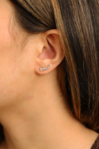 14KT White Gold Round Natural Diamond Climbers 0.90ctw E-090CLIM