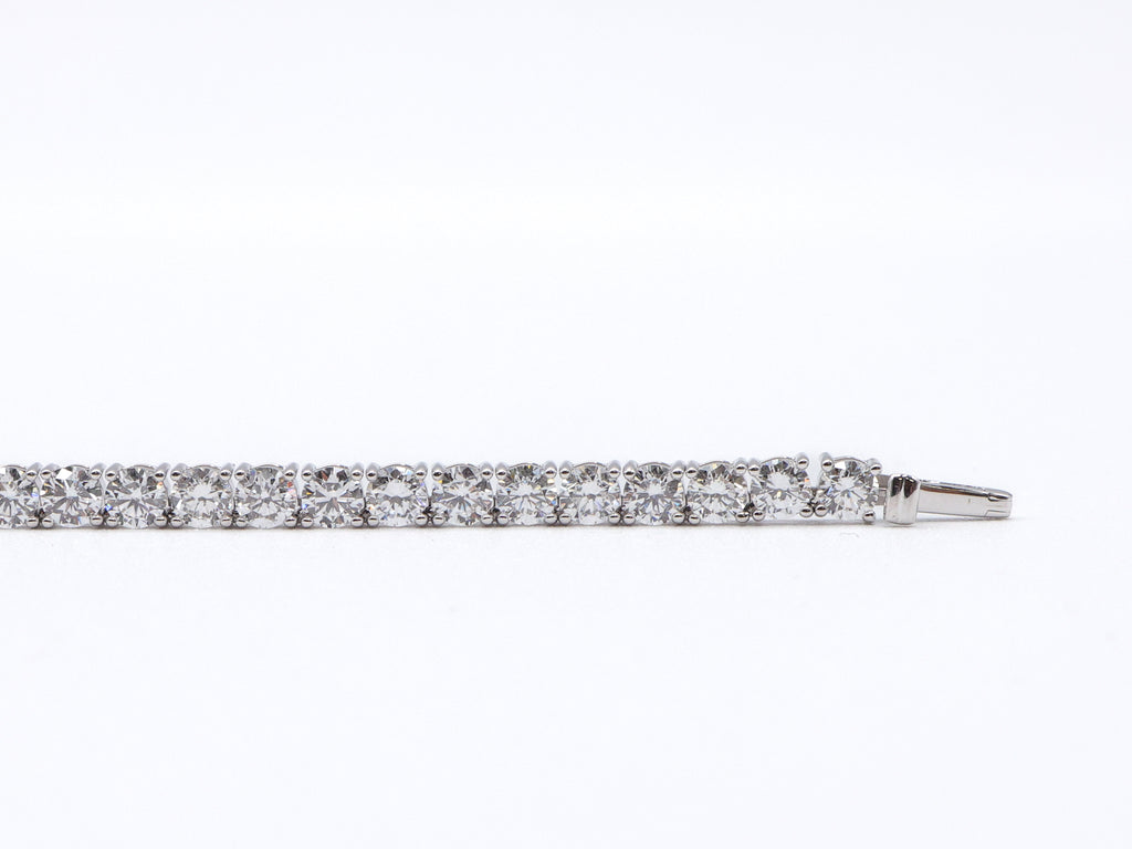Kourosh 14K White Gold Round Lab Grown Diamond Tennis Necklace 18.9ct N-2013LGD