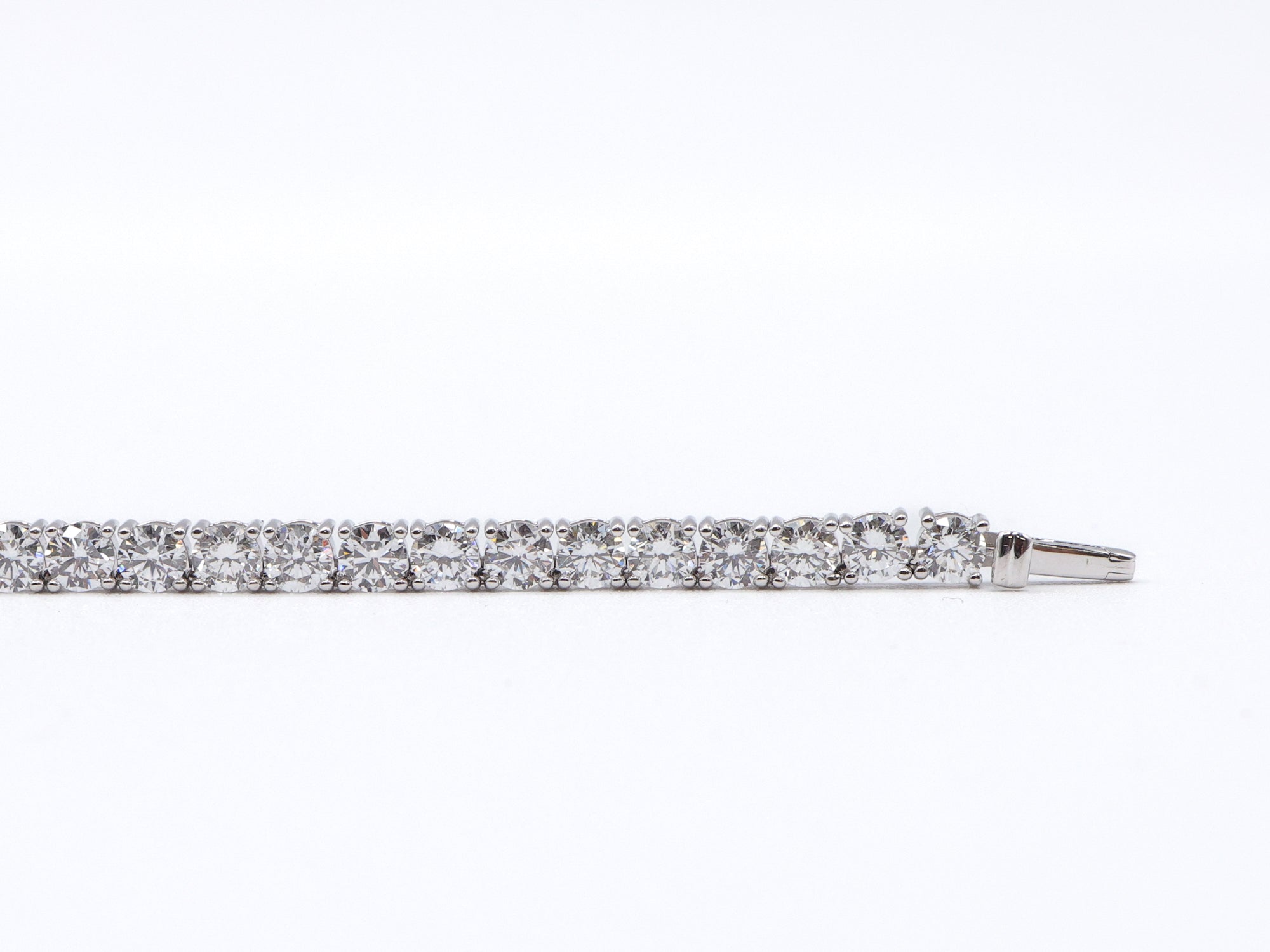 Kourosh 14K White Gold Round Lab Grown Diamond Tennis Necklace 18.9ct N-2013LGD