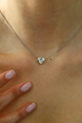 18K White Gold Heart Diamond Solitaire Pendant 3.8ct P-250HS