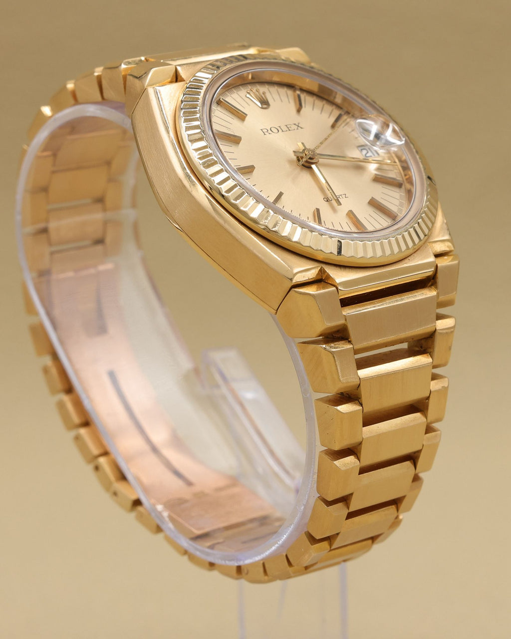 Rolex Datejust Oysterquartz Champagne Dial on Yellow Gold 5100 Papers 1977