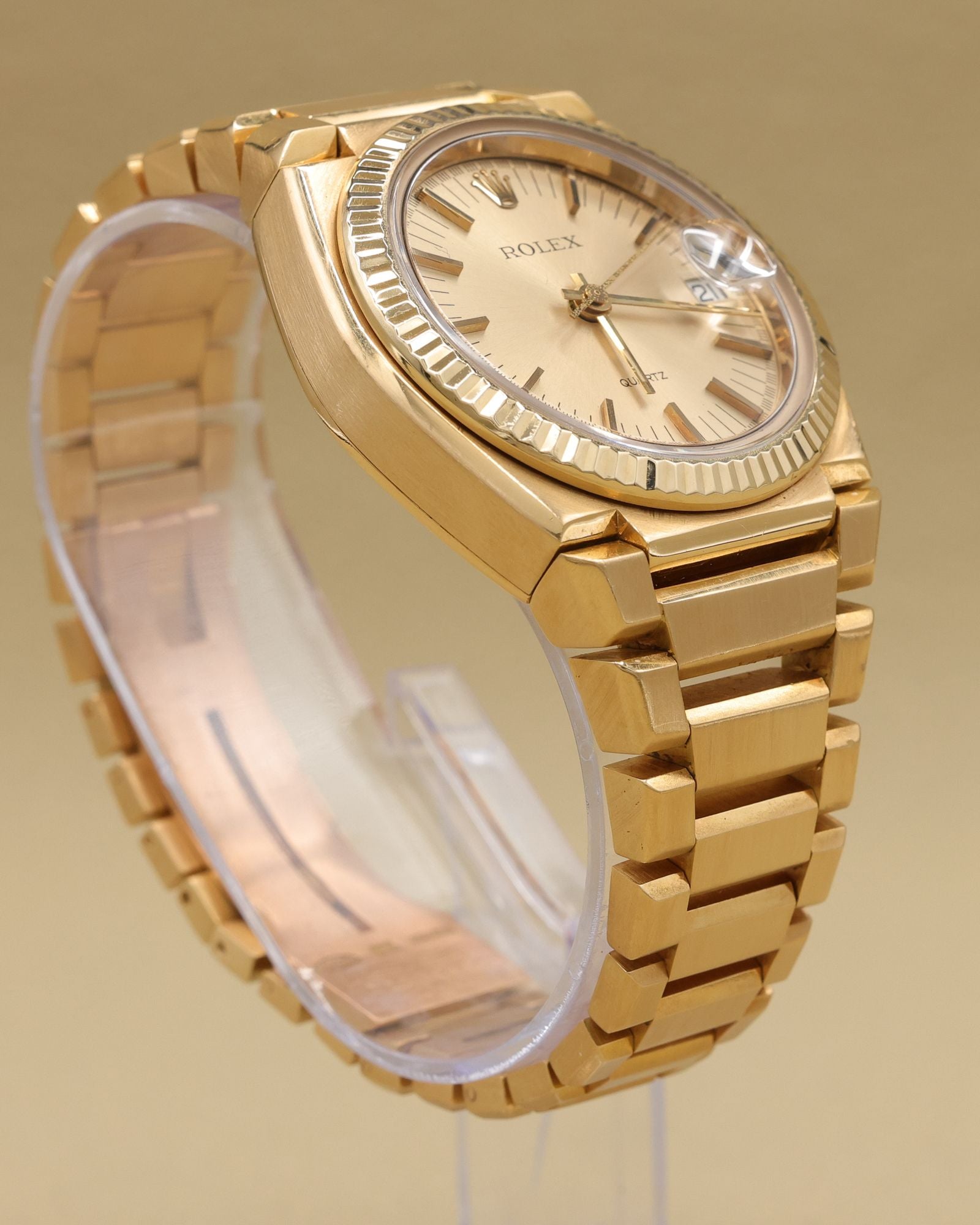 Rolex Datejust Oysterquartz Champagne Dial on Yellow Gold 5100 Papers 1977