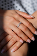 White Gold EMERALD SHAPE WITH BG & RD DIAMONDS Eternity Ring 0.96 cts.
