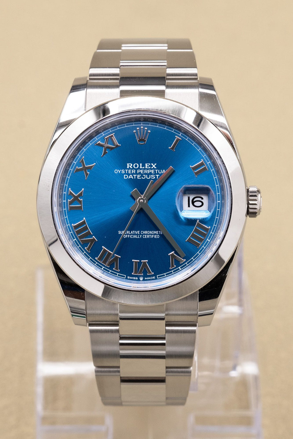 Rolex Datejust 41 Blue Roman Dial on Oyster 126300 Card 2026