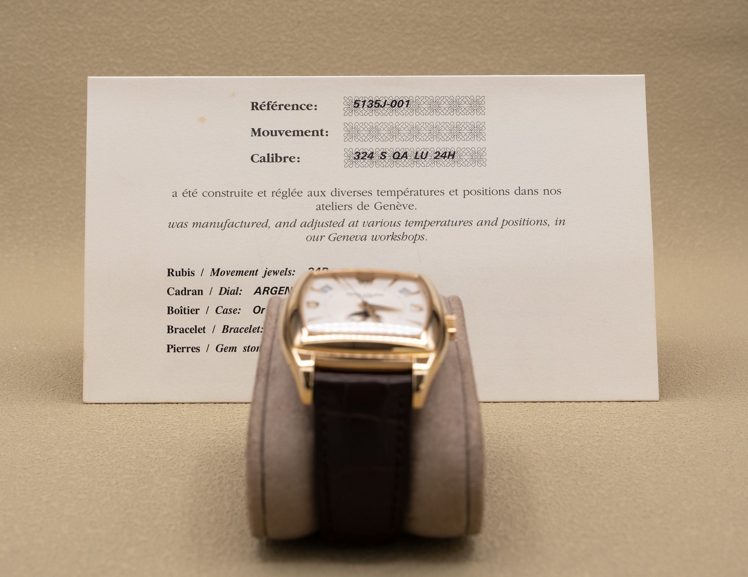 Patek Philippe Gondolo Silver Dial on Brown Leather 5135J-001 Complete 2006