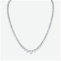 18K Gold Round Diamond Graduate Tennis Necklace 27ct N-27ct Grad