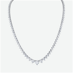 14K White Gold Round Diamond Gradual Tennis Necklace 17.6ct N-1472RD