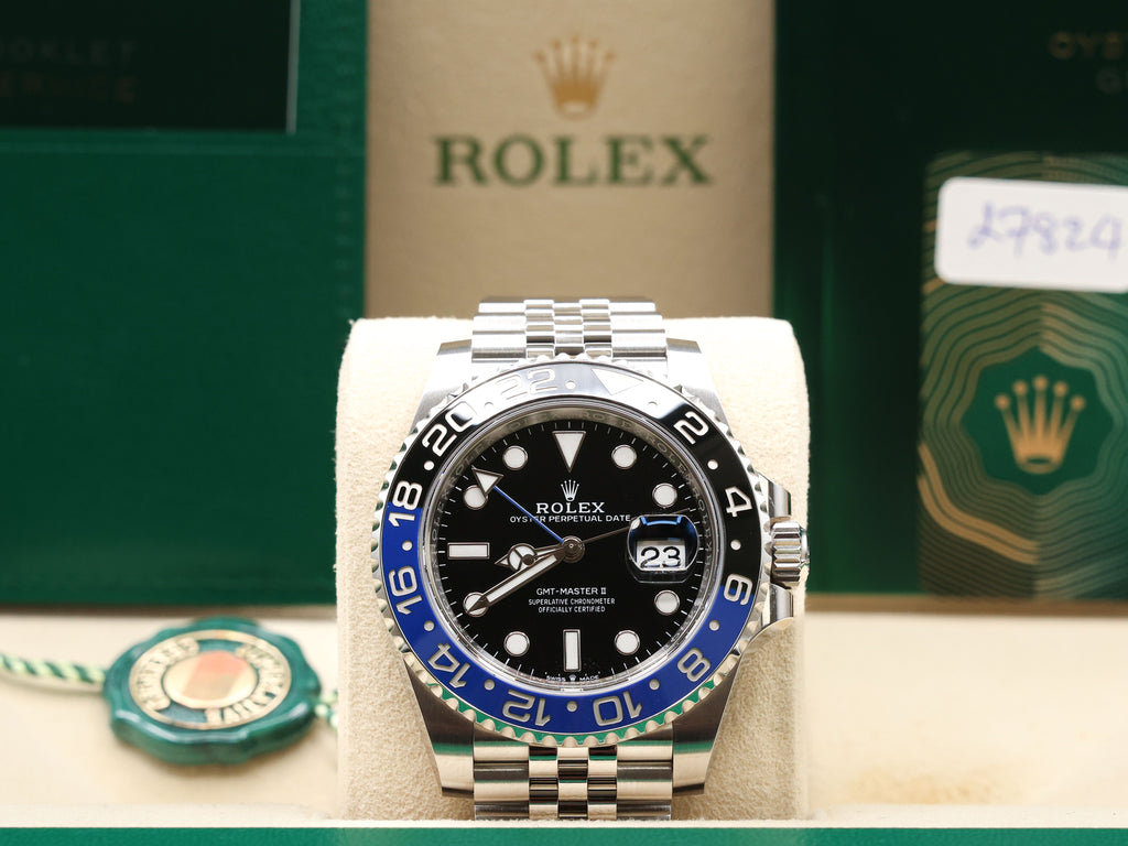 Rolex GMT-Master II Batgirl Black Dial on Jubilee 126710BLNR Complete 2023