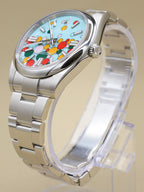 Rolex Oyster Perpetual 41 Celebration Turquoise Blue Celebration Dial on Oyster 124300 Complete 2023