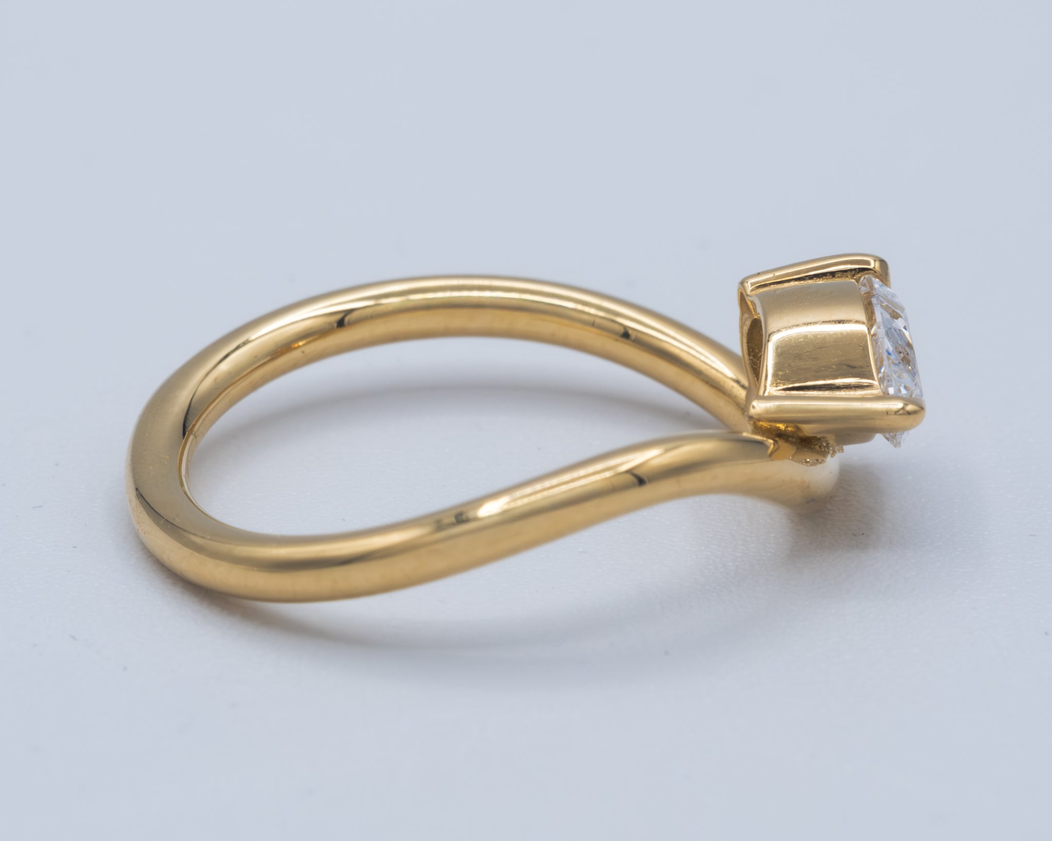 Yellow Gold Wavy Stack Ring Fashion Ring 0.63 cts.
