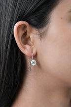 18KT White Gold Round Natural Diamond Dangle Earrings 3.31ctw E-331