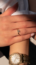 Yellow Gold Wavy Stack Ring Fashion Ring 0.63 cts.