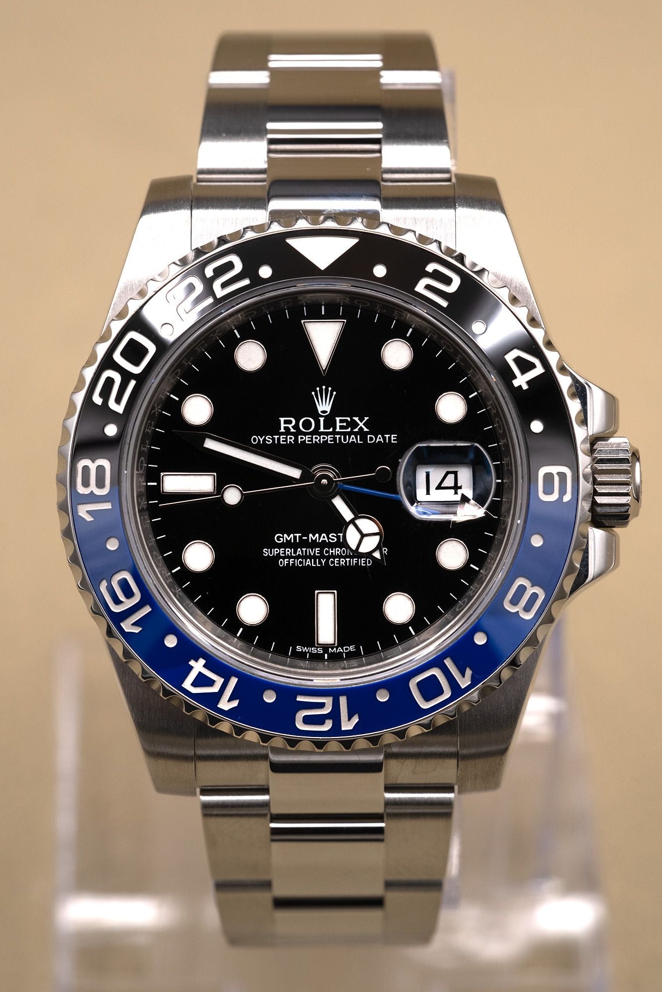 Rolex GMT-Master II 'Batman' Black Dial on Oyster 116710BLNR Complete 2014