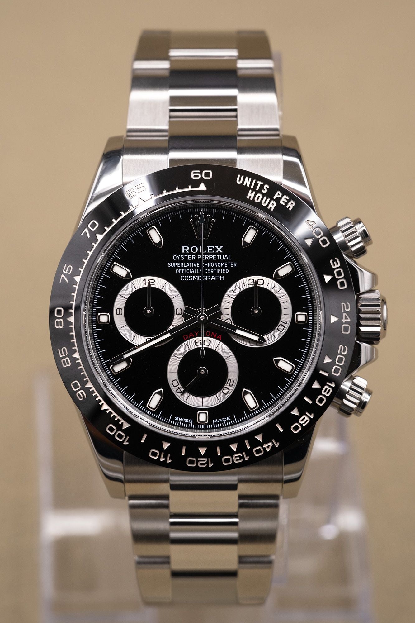 Rolex Daytona Black Dial on Oyster 116500LN Complete 2021