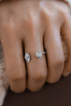 18KT White Gold Marquise & Heart Diamond Cocktail Ring 1.02ct R-102R