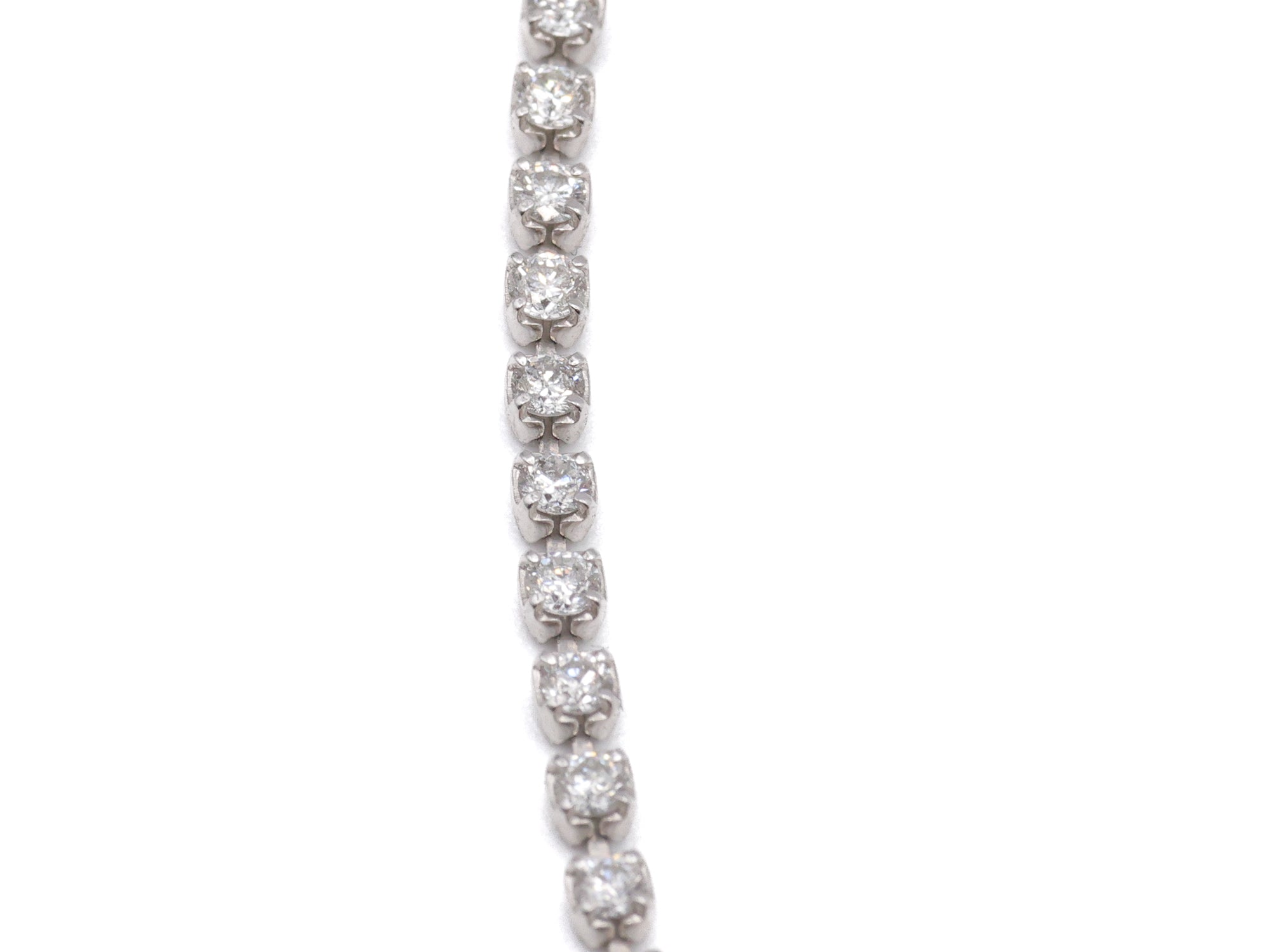 Platinum Round Natural Diamond Thin Tennis Necklace 13.1ct N-5PLT