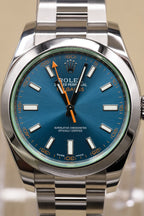Rolex Milgauss Blue Dial on Oyster 116400GV Card 2018