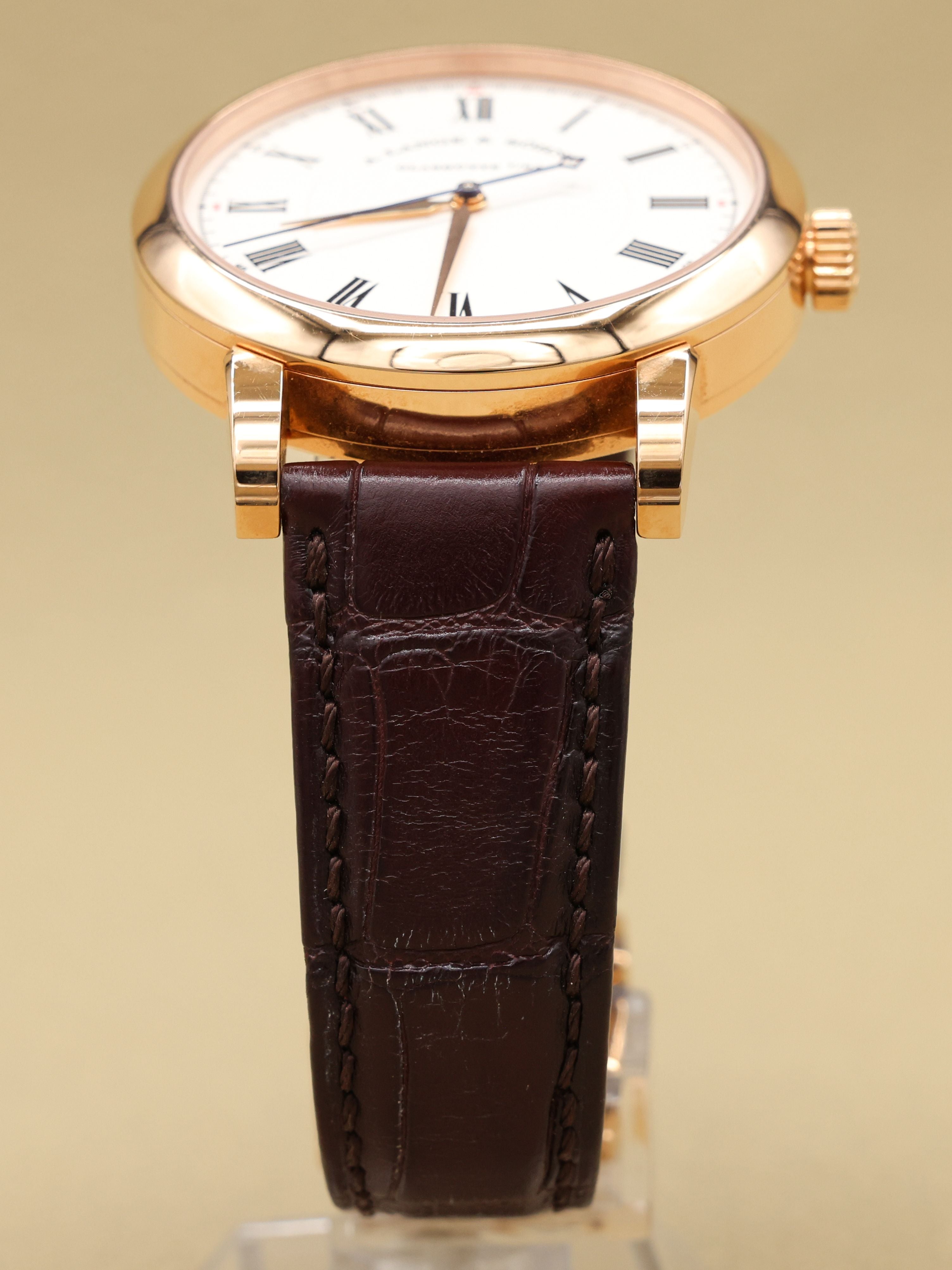 A. Lange & Sohne Richard Lange Silver Dial on Leather Strap 232.032/LSLS2324AD Complete 2018