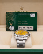 Rolex Oyster Perpetual 41 Yellow Index Dial on Oyster 124300 Complete 2021