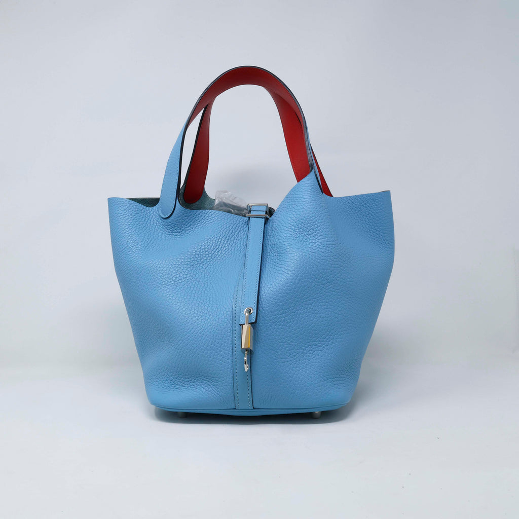 Hermes Pitcotin Lock MM Eclat Tarillon Clemence Blue Frida & Rose